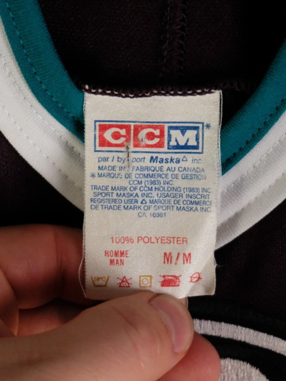 Vintage Anaheim Mighty Ducks Jersey Mens Medium Purple NHL CCM Blank - Picture 7 of 9